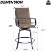 Lirago,2-Piece Outdoor Swivel Bar Stools Set - Textilene Fabric with Footrest, Weather-Resistant for Patio/Balcony/Poolside - 3 of 4