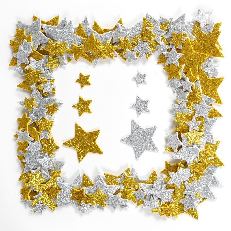 READY 2 LEARN™ Glitter Foam Stickers - Stars - Silver and Gold, 168 Per Pack, 3 Packs, 2 of 10