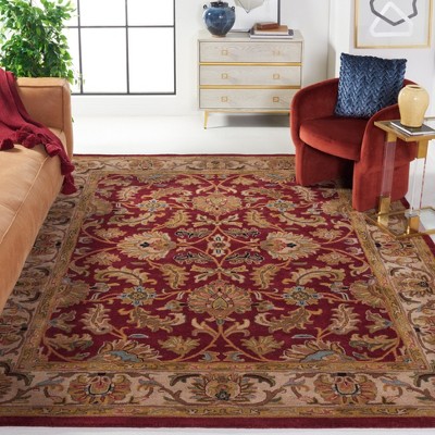 Heritage Red and Ivory Hand-Tufted Wool Area Rug 6' x 9'