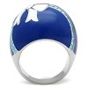 Slickblue Women’s Band Ring, Sea Blue Synthetic Crystals with White Bow Detail,Polished Stainless Steel,Sizes 5–10 - 3 of 4