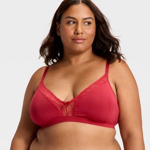 Women's Modal Blend Unlined Triangle Bralette with Lace - Auden™ - 1 of 3
