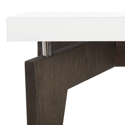43'' Transitional Floating Top Coffee Table in White & Dark Brown