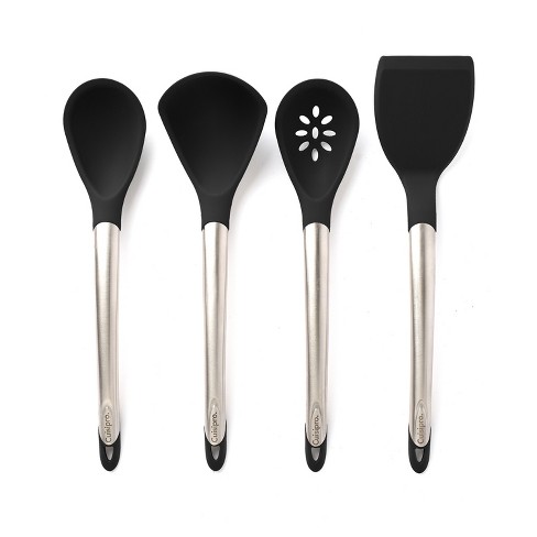 Heat Resistant 4pc Silicone Spatula Set with Stainless Steel Core