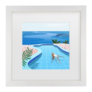 Trademark Fine Art - Petra Lizde  Girl in Pool Matted Framed Art - 1 of 4
