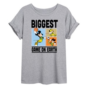 Women's - Disney - Biggest Game On Earth Oversized Graphic T-Shirt - 1 of 4