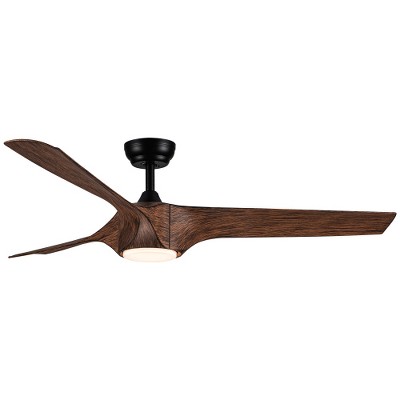BestParts 56" LED Ceiling Fan with Brown Blades - 6-Speed, 3-Color, Energy Efficient
