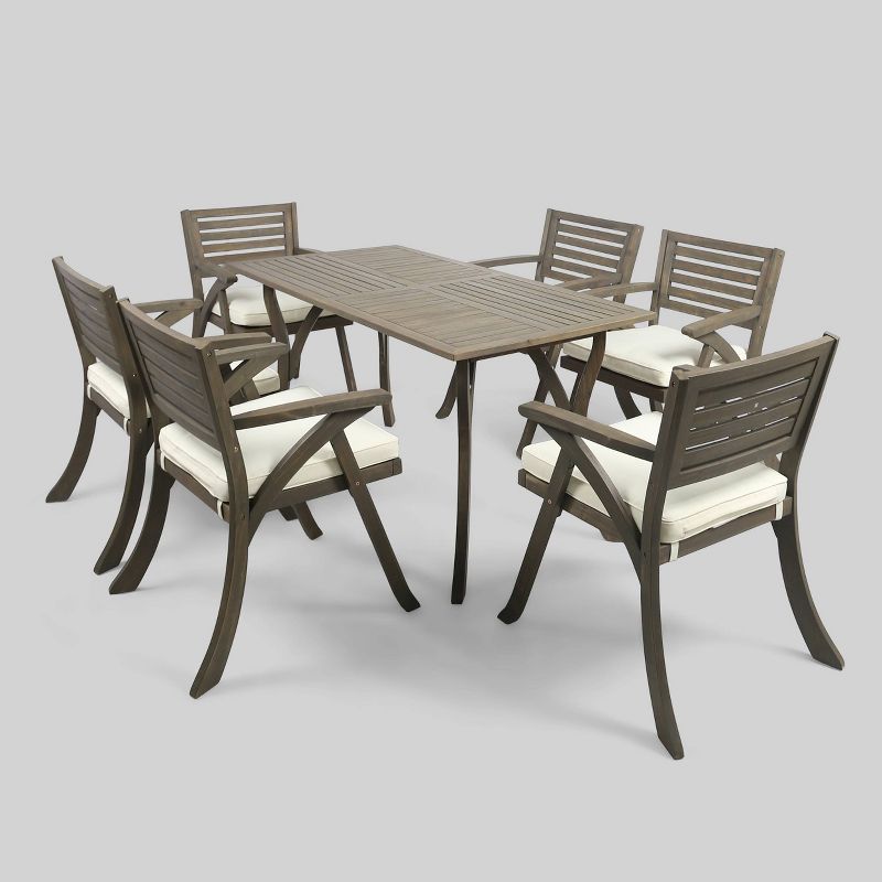 Hermosa 7pc Acacia Dining Set - Christopher Knight Home, 3 of 8