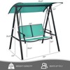 Costway Outdoor 2-Seat Swing Loveseat Canopy Hanging Swing - 3 of 4