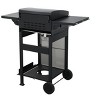 KTMBDW 2-Burner Propane Gas BBQ Grill, 24600BTU Output With Wire Enamel Cooking Grids For Outdoor Barbecue, Foldable Side Table, Hanging Basket,Silver - 3 of 4