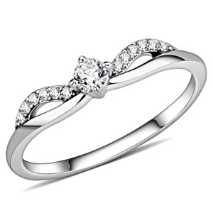 Slickblue Women's Stainless Steel Engagement Ring - Polished Finish with Clear Round CZ Pave Setting, Size 5-10 - 1 of 4