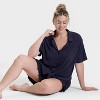 Women's Pointelle Notch Collar Shirt and Shorts Pajama Set - Wild Fable™ - 3 of 3