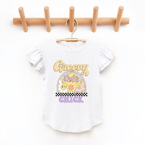 The Juniper Shop Groovy Easter Chick Toddler Flutter Sleeve Tee - 1 of 2