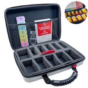 Flipo Portable Compact RX Pill Organizer –  7-Day Pill Dispenser With Bonus Pill Cutter, Holds Up to 11 Prescription Bottles - 1 of 3