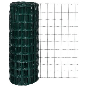 vidaXL Euro Fence Steel 32.8ftx3.3ft Green - 1 of 4
