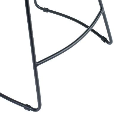 Sleek Black 21.7" Backless Wood & Metal Counter Stool