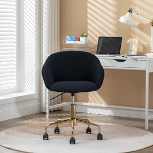 Rolling Desk Chair With Wheels Mesh Fabric Task Chairs With Wheels,Adjustable Height Home Office Chair With Gold Metal Base-The Pop Home - 1 of 4