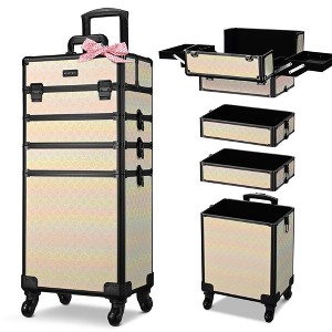 Byootique 4in1 Rolling Makeup Train Case Cosmetic Organizer - 1 of 4