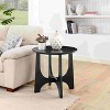 Lirago Black Round End Table with Modern Minimalist Design Height Accent Table for Living Room Bedroom Reception 24"H x 25.2"D x 25.2"W - 2 of 4