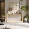 Gulches 60 in Imitative Oak Rectangular Solid Wood Veneer Console Table with Ample Storage Sturdy Square Pillars - 2 of 4