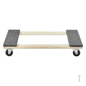 VEVOR Furniture Dolly, 1000 lbs Load Capacity, 18" x 30", 4 x 3" PP Swivel Casters, Heavy Duty Hardwood Furniture Moving Dolly, Mover's Dolly - 1 of 4