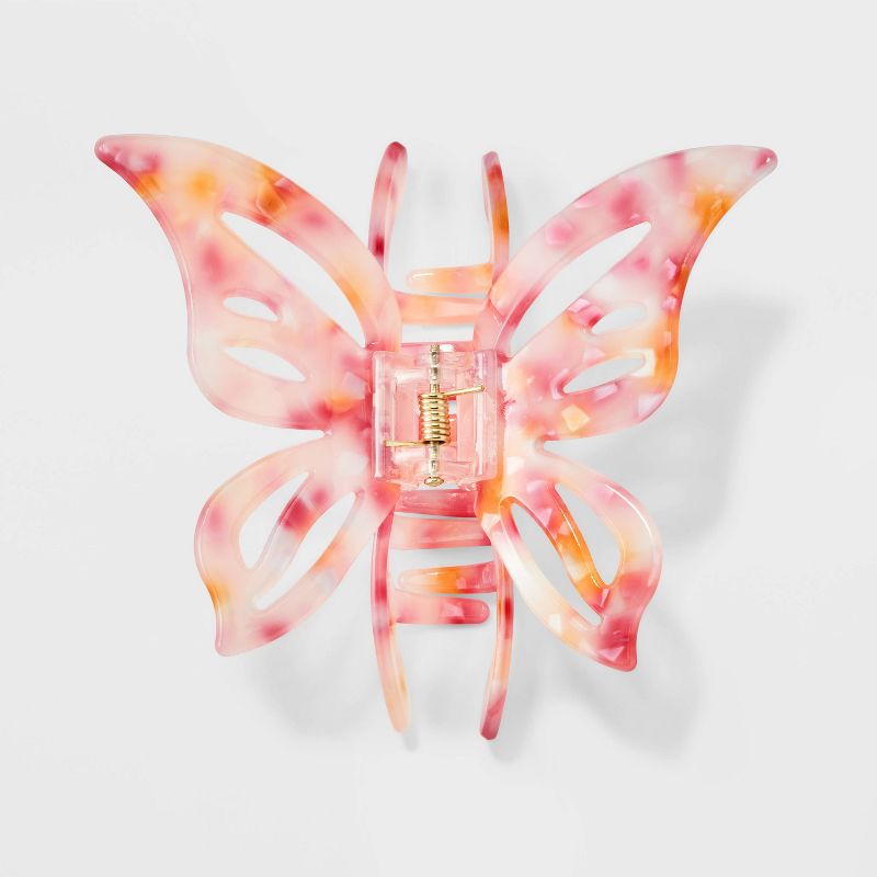 Marbled Butterfly Claw Hair Clip - Wild Fable&#8482; Pink/Orange, 1 of 7