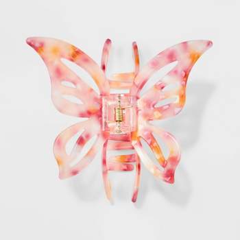 Marbled Butterfly Claw Hair Clip - Wild Fable™ Pink/Orange
