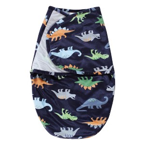 Hudson Baby Infant Boy Plush Faux Fur Swaddle Wrap, Dinosaurs, 0-3 Months - 1 of 2