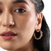 SOHI Women's Champayne Gold Twisted Hoop Earrrings - 4 of 4