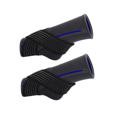 Unique Bargains Universal Adjustable Ankle Support Braces Breathable Achilles Tendon Support for Sports 1 Pair