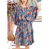 LA LEELA Women's Summer 4th of July Patriotic Beach Dress Swimwear Caftan Mini Dress Bikini Beachwear Kaftan 2X-3X Grey US Stars - 4 of 4