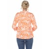 Women's Pleated Casual Floral Blouse - White Mark - 3 of 4