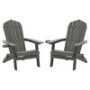 Sonkuki 2-Pack Folding Adirondack Chair Patio Outdoor Plastic Fire Pit Chair Weather Resistant for Lawn, deck and Backyard - 2 of 4
