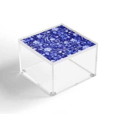 Jacqueline Maldonado Upside Floral Navy Blue Acrylic Box - Deny Designs
