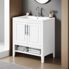 30" Bathroom Vanity with Sink, Multi-functional Bathroom Cabinet with Doors and Drawers, Solid Frame and MDF Board - Leovsnove - 4 of 4