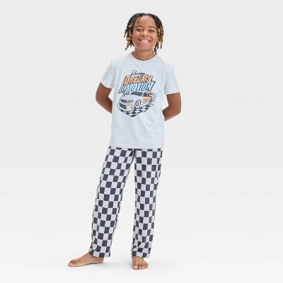 Boys' 3pc 'Racing' Printed Short Sleeve Pajama Set - Cat & Jack™ Gray M