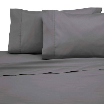 Queen 300 Thread Count Solid Sheet Set Graphite - Modern Living : Target