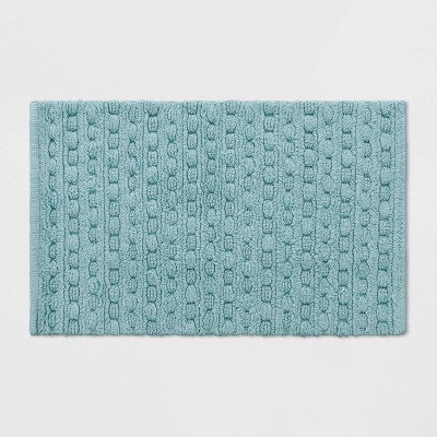 Woven Textured Aqua Bath Rug Aqua - Opalhouse™