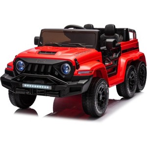 24V Kids’ Ride-On Truck Car with Parental Remote Control, Twin 35W Motors, Max Speed 3.5MPH, USB Music Player, 6-Wheel Suspension, LED Lights - 1 of 4