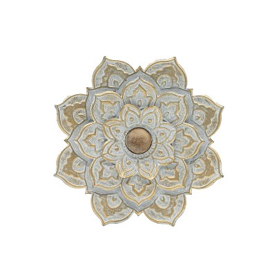 Distressed Patina Metal Layered Flower Wall Décor - Foreside Home & Garden