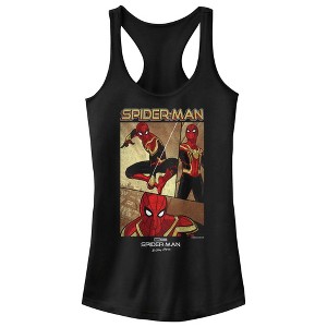 Juniors Womens Marvel Spider-Man: No Way Home Three Panel Poster Racerback Tank Top - 1 of 4