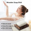 Aoibox Wooden Soap Dish Set of 2, Self Draining Shower Soap Holder for Bathroom, Natural Soap Saver Tray for Homemade Soaps, Handcrafted - 4 of 4