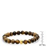 Steeltime Men's tiger eye and 18k gold plated stainless steel beaded bracelet - 3 of 4