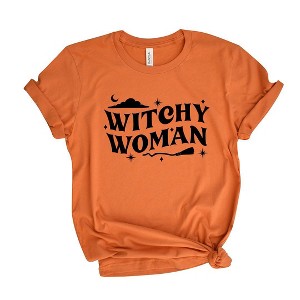 Simply Sage Market Women's Witches Woman Broom Short Sleeve Graphic Tee - 1 of 4