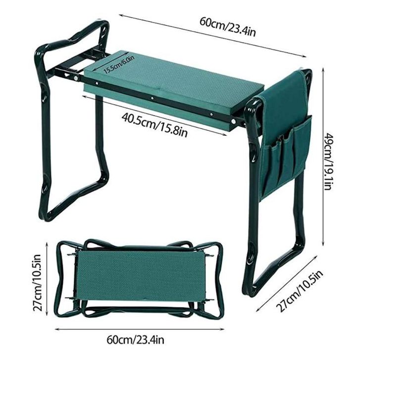 Garden Bench and Kneeler Stools Gardening With Side Bag Pockets for Tools, Portable and Lightweight, Great Gift For Gardeners, 3 of 7