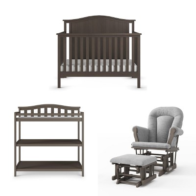 Child Craft Hampton Arch Top Crib and Changing Table Nursery Set, 2-Piece, Includes 4-in-1 Convertible Crib and Changing Table