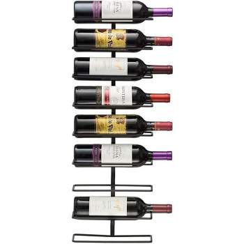 Sorbus 9-Bottle Wine Rack Wall Mounted for Wine Bottles, Liquor, Champagne, Black Metal Wine Bottle Holder for Home Bar, Wine Kitchen Storage
