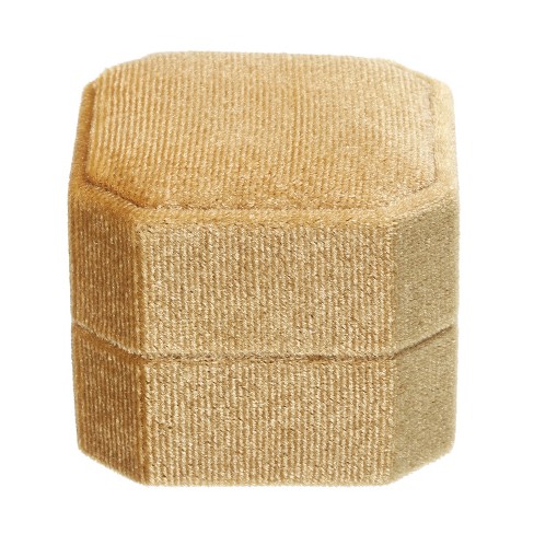Unique Bargains Velvet Soft Touch Ring Jewelry Box Gold Tone : Target