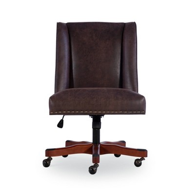 Brown Office Chairs Desk, Brown Leather Office Chair No Arms