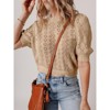 Coolmee Women's Summer Tops Casual Crewneck Cap Sleeve Shirts Lightweight Crochet Knit Texture Tank Top Blouses - 4 of 4
