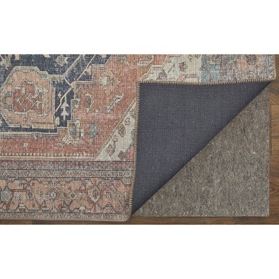 Elegant Percy Black Chenille 8'x6' Washable Rectangular Rug